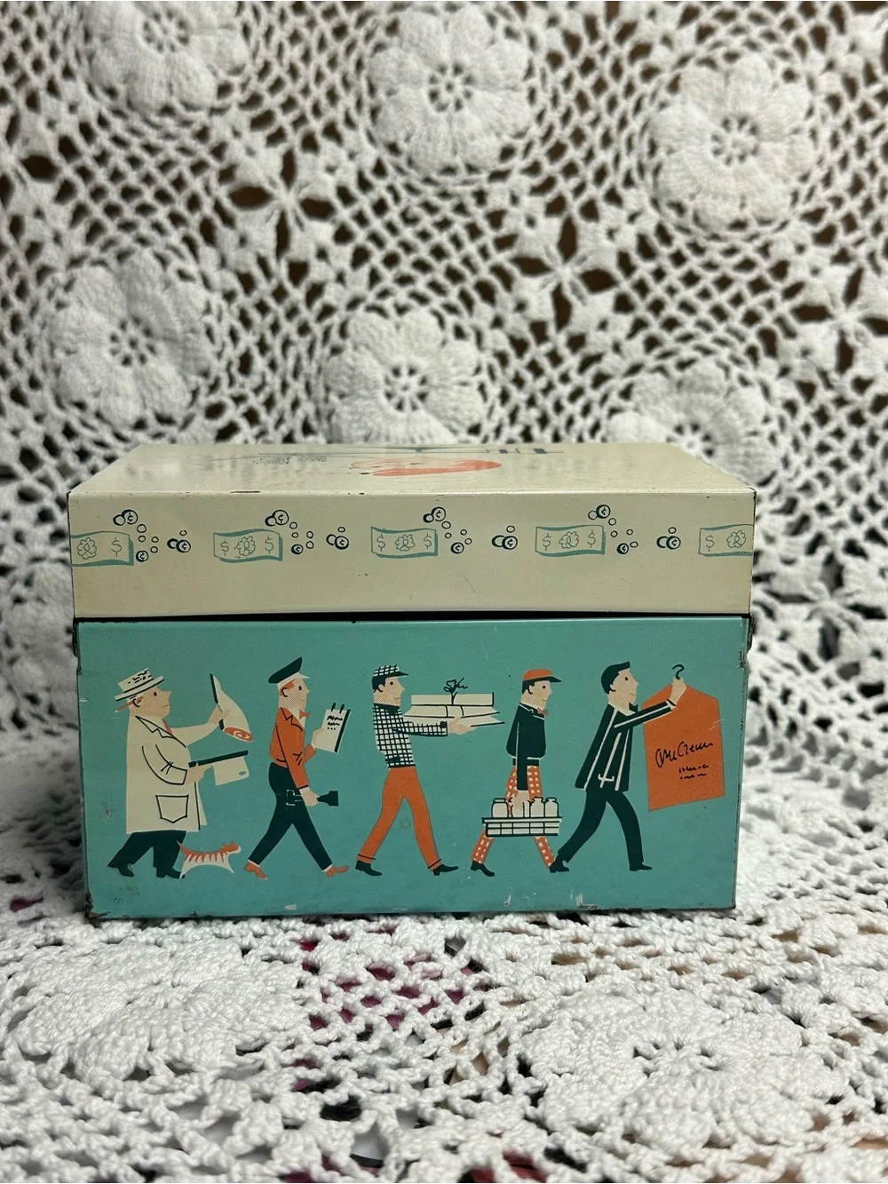 RARE 1950s Stylecraft of Baltimore “Budget Balancer” Metal Tin Box, MCM, retro